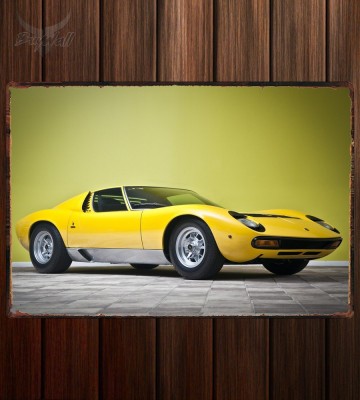 Металлическая табличка Lamborghini Miura P400 SV Prototipo